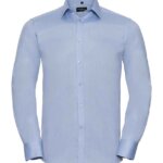 Gents Long Sleeve Tailored Fit Herringbone Shirt Long Sleeve Shirts Enduro