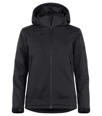 Ladies Padded Softshell Jacket with Removable Hood Waterproof Enduro